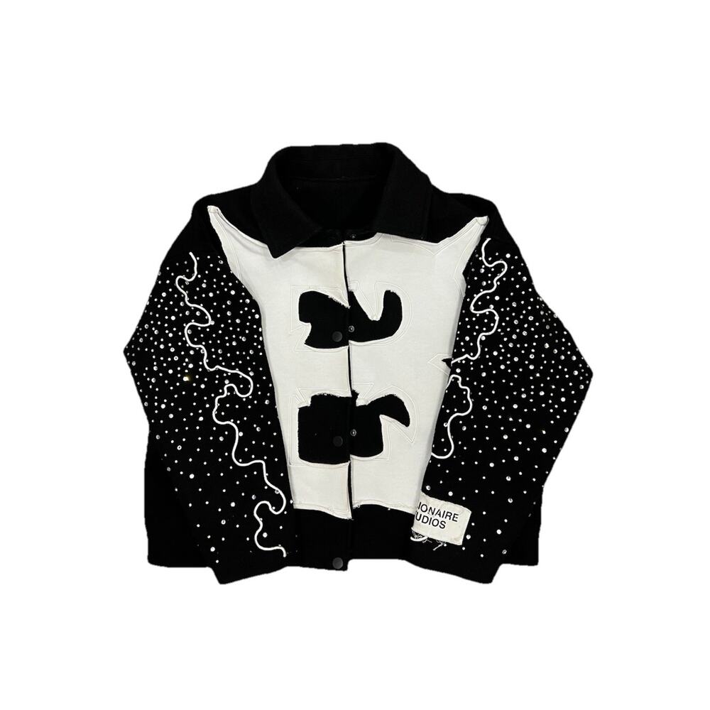 Size M- Billionaire Studios Bluto Letterman Black/White Jacket🖤 Worn Once!